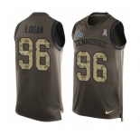 Men's Nike Tennessee Titans #96 Bennie Logan Limited Green Salute to Service Tank Top NFL Jersey