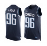 Men's Nike Tennessee Titans #96 Bennie Logan Limited Navy Blue Player Name & Number Tank Top NFL Jersey