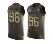 Men's Nike Tennessee Titans #96 Sylvester Williams Limited Green Salute to Service Tank Top NFL Jersey