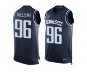 Men's Nike Tennessee Titans #96 Sylvester Williams Limited Navy Blue Player Name & Number Tank Top Tank Top NFL Jersey