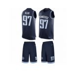 Men's Nike Tennessee Titans #97 Karl Klug Limited Navy Blue Tank Top Suit NFL Jersey
