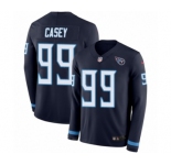 Men's Nike Tennessee Titans #99 Jurrell Casey Limited Navy Blue Therma Long Sleeve NFL Jersey