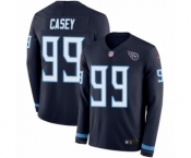 Men's Nike Tennessee Titans #99 Jurrell Casey Limited Navy Blue Therma Long Sleeve NFL Jersey