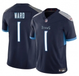Men's Tennessee Titans #1 Cameron Ward Navy 2025 Draft F.U.S.E. Vapor Limited Football Stitched Jersey