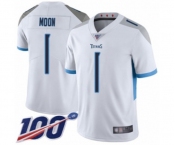 Men's Tennessee Titans #1 Warren Moon White Vapor Untouchable Limited Player 100th Season Football Jersey