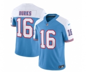 Men's Tennessee Titans #16 Treylon Burks Blue White 2023 F.U.S.E. Vapor Limited Throwback Football Stitched Jersey