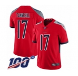 Men's Tennessee Titans #17 Ryan Tannehill Limited Red Inverted Legend 100th Season Football Jersey