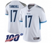 Men's Tennessee Titans #17 Ryan Tannehill White Vapor Untouchable Limited Player 100th Season Football Jersey