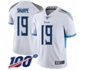 Men's Tennessee Titans #19 Tajae Sharpe White Vapor Untouchable Limited Player 100th Season Football Jersey