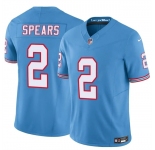 Men's Tennessee Titans #2 Tyjae Spears Blue 2024 F.U.S.E. Throwback Vapor Limited Stitched Football Jersey