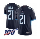 Men's Tennessee Titans #21 Malcolm Butler Navy Blue Team Color Vapor Untouchable Limited Player 100th Season Football Jersey