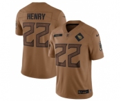 Men's Tennessee Titans #22 Derrick Henry 2023 Brown Salute To Service Limited Football Stitched Jersey