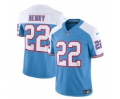 Men's Tennessee Titans #22 Derrick Henry Blue White 2023 F.U.S.E. Vapor Limited Throwback Football Stitched Jersey