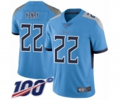 Men's Tennessee Titans #22 Derrick Henry Light Blue Alternate Vapor Untouchable Limited Player 100th Season Football Jersey