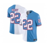 Men's Tennessee Titans #22 Derrick Henry White Blue 2023 F.U.S.E. Split Vapor Limited Throwback Football Stitched Jersey