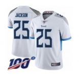 Men's Tennessee Titans #25 Adoree' Jackson White Vapor Untouchable Limited Player 100th Season Football Jersey