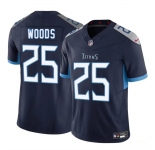 Men's Tennessee Titans #25 Xavier Woods Navy 2025 F.U.S.E. Vapor Limited Football Stitched Jersey