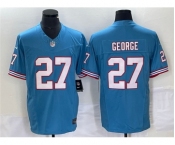 Men's Tennessee Titans #27 Eddie George Light Blue 2023 F.U.S.E. Vapor Limited Throwback Stitched Football Jersey