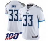 Men's Tennessee Titans #33 Dion Lewis White Vapor Untouchable Limited Player 100th Season Football Jersey