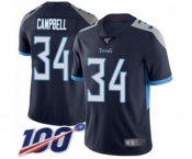 Men's Tennessee Titans #34 Earl Campbell Navy Blue Team Color Vapor Untouchable Limited Player 100th Season Football Jersey