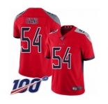 Men's Tennessee Titans #54 Rashaan Evans Limited Red Inverted Legend 100th Season Football Jersey