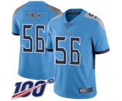 Men's Tennessee Titans #56 Sharif Finch Light Blue Alternate Vapor Untouchable Limited Player 100th Season Football Jersey