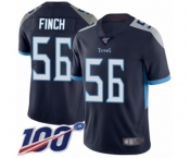 Men's Tennessee Titans #56 Sharif Finch Navy Blue Team Color Vapor Untouchable Limited Player 100th Season Football Jerse