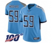 Men's Tennessee Titans #59 Wesley Woodyard Light Blue Alternate Vapor Untouchable Limited Player 100th Season Football Jersey
