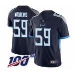 Men's Tennessee Titans #59 Wesley Woodyard Navy Blue Team Color Vapor Untouchable Limited Player 100th Season Football Jersey