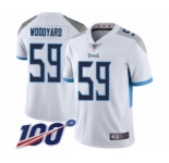 Men's Tennessee Titans #59 Wesley Woodyard White Vapor Untouchable Limited Player 100th Season Football Jersey