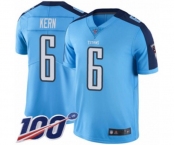 Men's Tennessee Titans #6 Brett Kern Limited Light Blue Rush Vapor Untouchable 100th Season Football Jersey