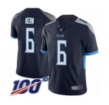 Men's Tennessee Titans #6 Brett Kern Navy Blue Team Color Vapor Untouchable Limited Player 100th Season Football Jersey