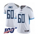 Men's Tennessee Titans #60 Ben Jones White Vapor Untouchable Limited Player 100th Season Football Jersey