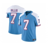 Men's Tennessee Titans #7 Malik Willis Blue White 2023 F.U.S.E. Vapor Limited Throwback Football Stitched Jersey