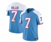 Men's Tennessee Titans #7 Malik Willis Blue White 2023 F.U.S.E. Vapor Limited Throwback Football Stitched Jersey
