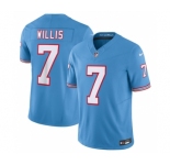 Men's Tennessee Titans #7 Malik Willis Light Blue 2023 F.U.S.E. Vapor Limited Throwback Stitched Football Jersey