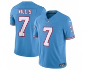 Men's Tennessee Titans #7 Malik Willis Light Blue 2023 F.U.S.E. Vapor Limited Throwback Stitched Football Jersey