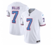 Men's Tennessee Titans #7 Malik Willis White 2023 F.U.S.E. Vapor Limited Throwback Football Stitched Jersey