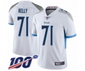 Men's Tennessee Titans #71 Dennis Kelly White Vapor Untouchable Limited Player 100th Season Football Jersey