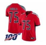Men's Tennessee Titans #75 Jamil Douglas Limited Red Inverted Legend 100th Season Football Jersey