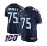 Men's Tennessee Titans #75 Jamil Douglas Navy Blue Team Color Vapor Untouchable Limited Player 100th Season Football Jersey