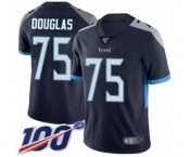 Men's Tennessee Titans #75 Jamil Douglas Navy Blue Team Color Vapor Untouchable Limited Player 100th Season Football Jersey
