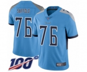 Men's Tennessee Titans #76 Rodger Saffold Light Blue Alternate Vapor Untouchable Limited Player 100th Season Football Jersey