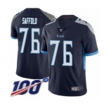 Men's Tennessee Titans #76 Rodger Saffold Navy Blue Team Color Vapor Untouchable Limited Player 100th Season Football Jersey