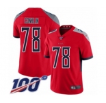 Men's Tennessee Titans #78 Jack Conklin Limited Red Inverted Legend 100th Season Football Jersey