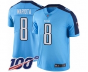 Men's Tennessee Titans #8 Marcus Mariota Limited Light Blue Rush Vapor Untouchable 100th Season Football Jersey