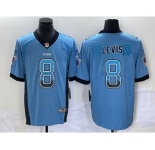 Men's Tennessee Titans #8 Will Levis Blue Drift Fashion Color Rush Limited Stitched Jersey