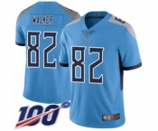 Men's Tennessee Titans #82 Delanie Walker Light Blue Alternate Vapor Untouchable Limited Player 100th Season Football Jersey