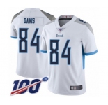 Men's Tennessee Titans #84 Corey Davis White Vapor Untouchable Limited Player 100th Season Football Jersey