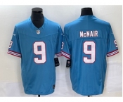 Men's Tennessee Titans #9 Steve McNair Blue 2023 FUSE Vapor Limited Throwback Stitched Jersey